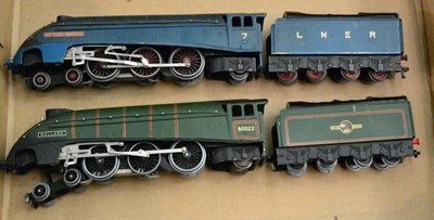 Lot 100 - Hornby Dublo 3-Rail Two A4 Locomotives Mallard BR 60022 and Sir Nigel Gresley LNER 7 (both G) (2)