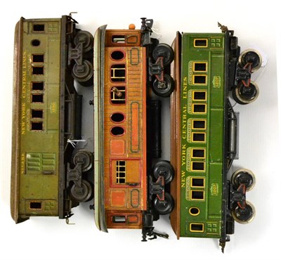 Lot 165 - Bing Gauge I Two New York Central Bogie Coaches With Clerestory Roofs (i) 1207 (G-E) (ii) 1250...