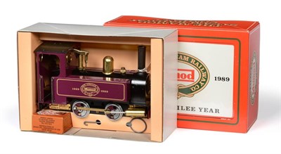 Lot 173 - Mamod Live Steam O-Gauge 0-4-0T Locomotive maroon, Mamod Golden Jubilee (1939-1989) edition (E...