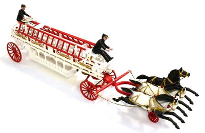 Lot 188 - Carpenter (Reproduction) Cast Iron Hook & Ladder Truck with three horses abreast, main body...