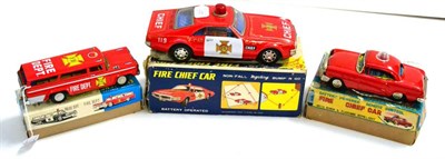 Lot 201 - Fire Chief Cars (i) NI (Japan) battery operated remote control (remote detached) 7";, 18cm (E...