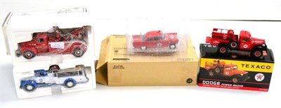 Lot 205 - First Gear Four Fire Vehicles  (i) Texaco Fire Chief Car (ii) Dodge Power wagon in colour...