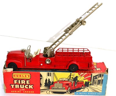 Lot 219 - Hubley #520 Diecast Fire Ladder red body with plain metal ladder/bumper/windscreen and white...