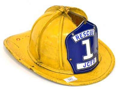 Lot 220 - Jersey City Fire Department Helmet 'Rescue 1 JCFD', yellow