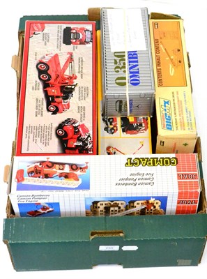 Lot 255 - Various Diecast Fire Engines including First Gear 1960 Mack Chicago Fire Dept. , Barlux Snorkel...