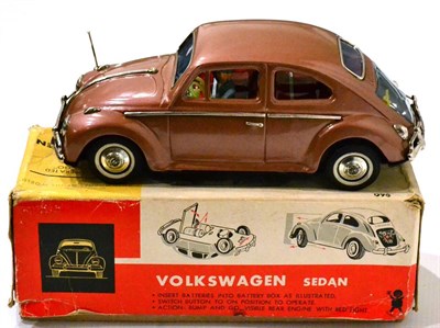 Lot 265 - Bandai Automobiles Of The World Volkswagen Sedan metallic brown with driver figure, clear...