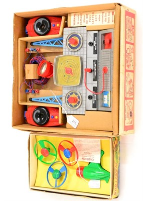 Lot 276 - Merit (J R Randall) Dan Dare Space Control Radio Station (E box G) Planet Gun with 3 spinning...