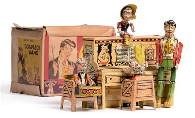 Lot 280 - Unique Art Li'L Abner And His Dogpatch Band clockwork with four figures around piano (G-E box...