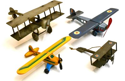 Lot 291 - Various Planes including 'The Joey' biplane, a similar smaller example, a high wing monoplane and a