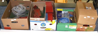 Lot 301 - Meccano A Collection Of Assorted Red/Green Post War Parts including some brass items, empty...