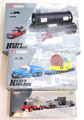 Lot 333 - Corgi Classics Heavy Haulage 31014 Sunter Brothers Guy Invincible Long Platfrom Trailer, Pipe...