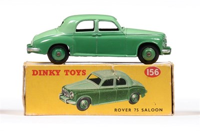 Lot 364 - Dinky 156 Rover 75 Saloon green/green two tone (E-G, with a chip to roof, box G, one end flap taped