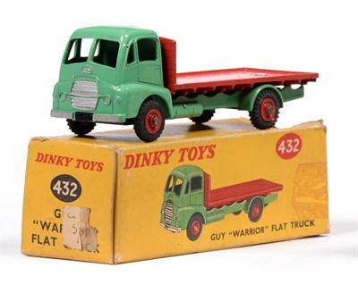 Lot 380 - Dinky 432 Guy Warrior Flat Wagon green/red (E-G, box F-G, lacks one large end flap)