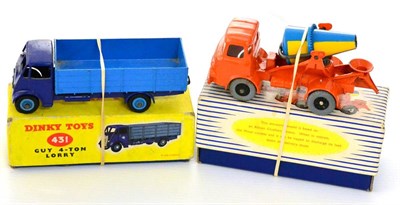 Lot 391 - Dinky Commercial Vehicles 431 Guy 4-ton lorry, blue/blue (G box G-F) 960 Lorry mounted cement mixer