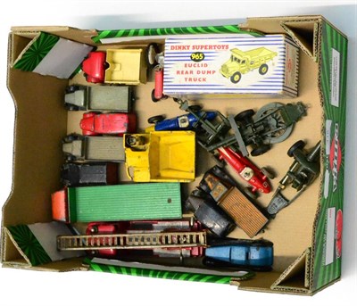 Lot 418 - Dinky Various Post-War And 1950's Models including 965 Euclid rear dumper (F-G, faded, box G),...