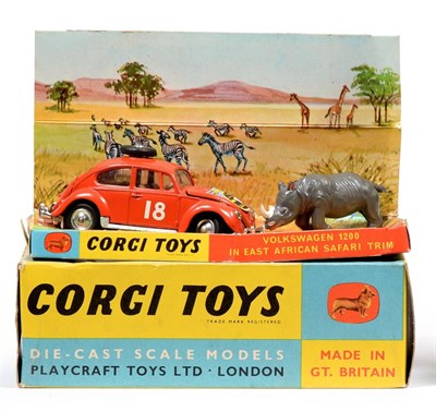 Lot 425 - Corgi 256 Volkswagen 1200 Safari with rhinoceros (E-G box G, a little crushed)