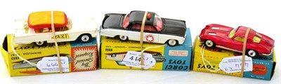 Lot 444 - Corgi Three American Cars 237 Oldsmobile Sheriff Car (E box G-E) 430 Bermuda Taxi (G box F-G,...