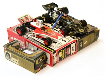 Lot 449 - Corgi Two Large Racing Cars 190 Lotus JPS Formula 1 and 191 Texaco Marlboro McLaren M23 F1...