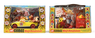 Lot 450 - Corgi Two Magic Roundabout Models 807 Dougal's Car and 859 MR HcHenry's Trike & Zebedee Box (both E