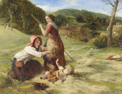 Lot 1026 - Thomas Falcon Marshall (1818-1878) Figures Harvesting with a Girl playing with a Child in the...