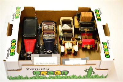 Lot 467 - Franklin Mint Four Cars 1935 Mercedes Benz 770K Grosser, 1925 Mercedes Benz Model K, 1904...