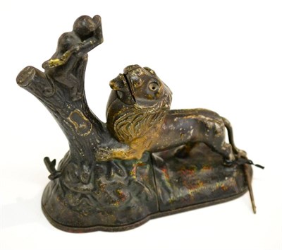 Lot 472 - Cast Iron Money Bank Lion And Monkey (overall G-F, paint worn, monkey lacks arm and small...