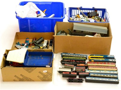 Lot 481 - Mixed Toys including Hornby O Gauge No.2 Breakdown van and Crane, nut and bolt construction in...