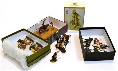 Lot 509 - Various Cast Figures including Myths & Legends 7706 Mounted Knight with Peasant (E box E)...