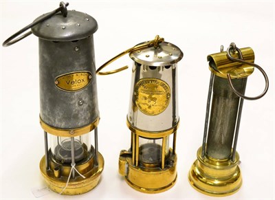 Lot 3 - A Brass Davy Type Miners Lamp by Thomas & Williams, Aberdare, stamped '1951 E.T.& W 10', with...