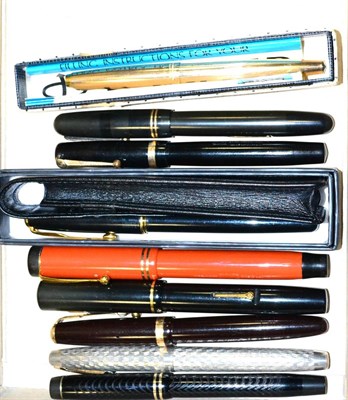 Lot 5 - A Collection Of Nine Fountain Pens including a Parker Duo Fold, a Conway Stewart, two Swans and...