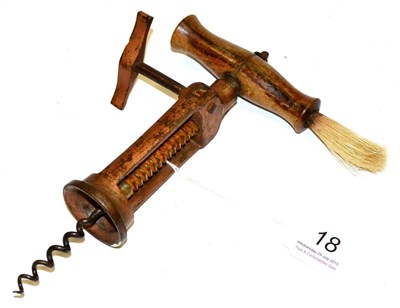 Lot 18 - Double Lever Corkscrew with rosewood handle and brush (possible James Heeley)
