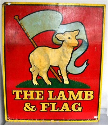 Lot 42 - The Lamb And Flag Pub Sign By Prosser two sides 42x51";, 107x130cm (some damage mainly to...