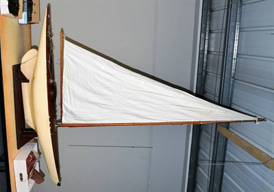 Lot 50 - Large Pond Yacht ";The Rattler"; constructed in wood with stainless steel fitting, with mast, sails