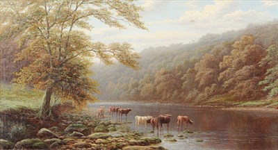 Lot 1037 - William Mellor (1831-1951) "On the Wharfe, Bolton Woods, Yorkshire" Signed, inscribed verso, oil on