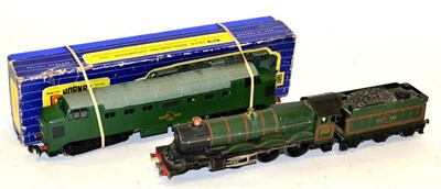 Lot 70 - Hornby Dublo 3-Rail 3232 Co-Co Diesel-Electric Locomotive  (E-G box F-G) and Bristol Castle BR 7013