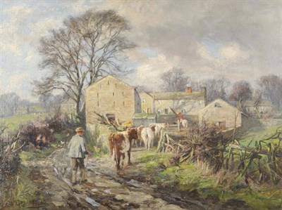 Lot 1042 - William Greaves (1852-1938) "Dawson's Farm, Askwith" Signed and dated (19)12, indistinctly...