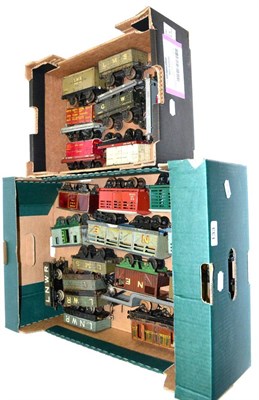 Lot 133 - Hornby O-Gauge A Collection Of Assorted Wagons including No.2 NE Cattle truck; three LNER and a...