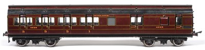 Lot 156 - Exley O-Gauge Midland Railway Brake/Composite Compartment Coach With Clerestory Roof 4032 (G-E)