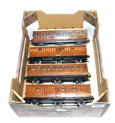 Lot 157 - Kit/Scratchbuilt O-Gauge Four GNR 6-Wheel Coaches two full brakes 156 and 158; all 1st 197 and...