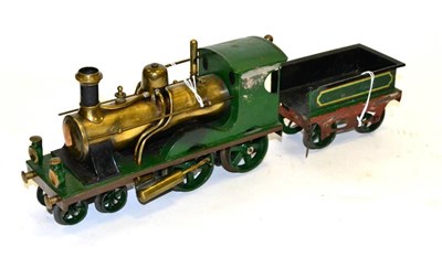 Lot 171 - Schoener Gauge I Live Steam 4-4-0 Locomotive And 4-Wheel Tender with brass boiler and two faux...