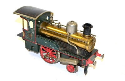 Lot 176 - Bing Gauge I Live Steam 2-2-0 Locomotive green with red lining and brass boiler, with twin...