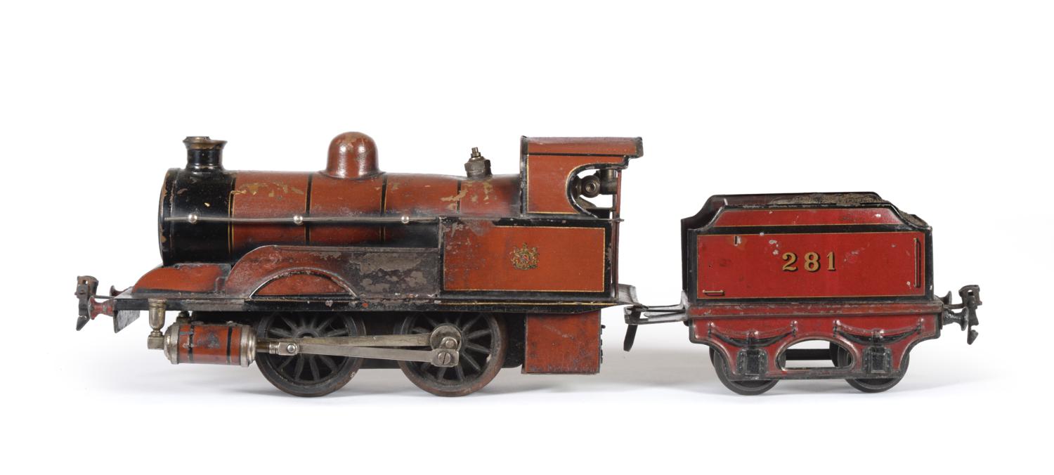 Lot 186 - Marklin Gauge I Live Steam 0-4-0 Midland Railway Locomotive And 4-Wheel Tender 281 (overall...