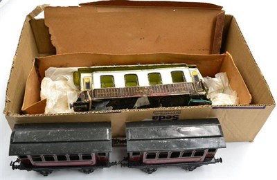 Lot 187 - Marklin Gauge I LNWR Sleeping Car with hinged roof (F-P, some repainting, in need of...