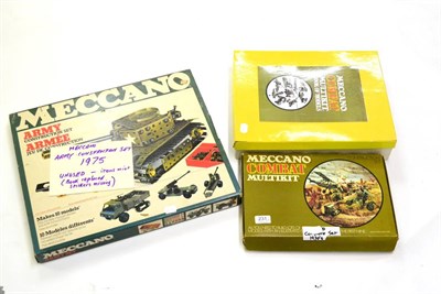 Lot 231 - Meccano Army Construction Set Makes 10 Models (E-G box G) Combat Multikit (G box G) and other...