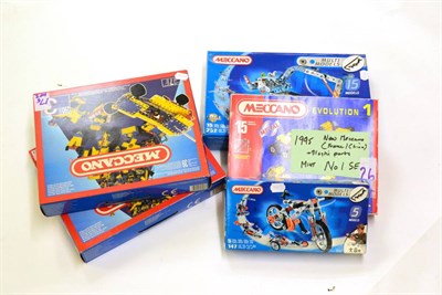 Lot 243 - Meccano Various Modern Sets including 1988 Sets 4,5 & 6; Four Set No.4s; No.3 and three others...