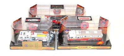 Lot 246 - Code 3 Collectibles Three Fire Vehicles Heavy rescue truck, aerial ladder truck and fire engine...