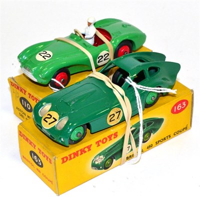 Lot 261 - Dinky 110 Aston Martin DB3 and 163 Bristol 450 (both E-G boxes G) (2)