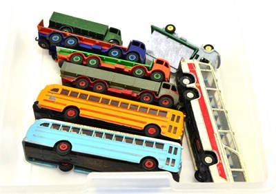 Lot 281 - Dinky Unboxed Commercial Vehicles including Dinky Continental Tours coach, Wayne School bus,...