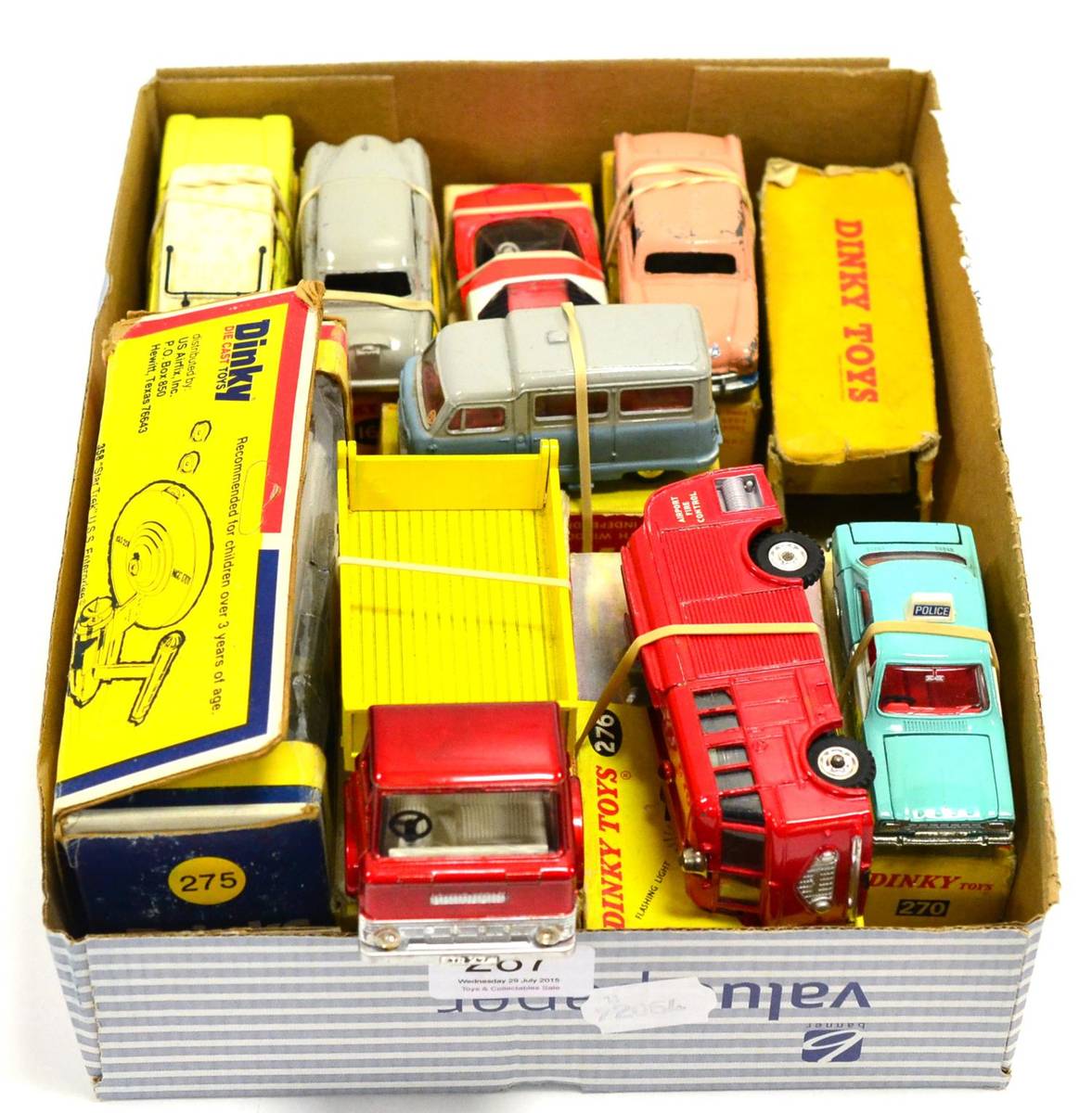 Lot 287 - Dinky Various Boxed Models including 438 Ford D800 tipper, 275 Brinks truck, 276 Fire engine,...