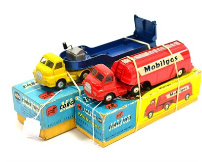 Lot 293 - Corgi Two Bedford S-Type Articulated Lorries 1100 Low loader yellow/blue (G-E box G-F) 1110...